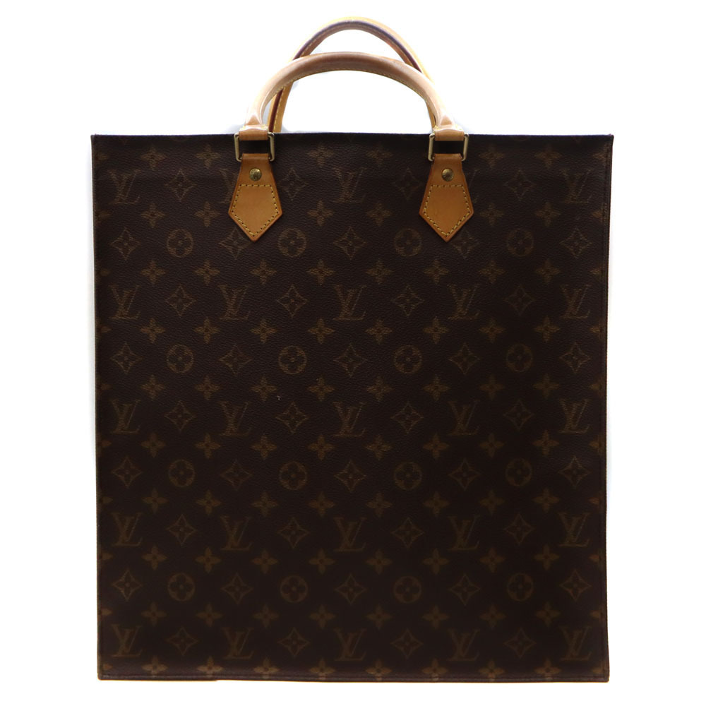 Louis Vuitton Sac Plat Handbag Brown Monogram